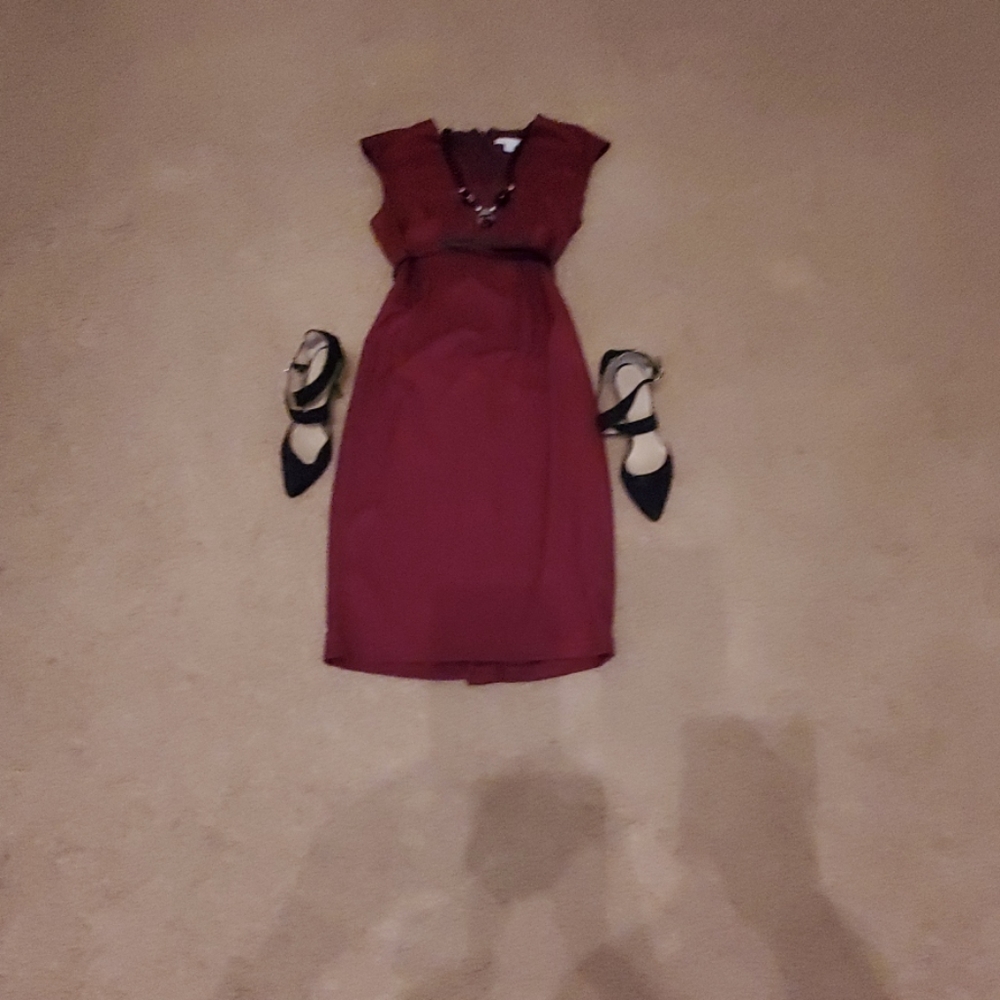 New York & Company Red/Burgundy Dress Size 6